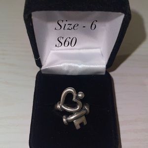 James Avery Heart and Key Ring